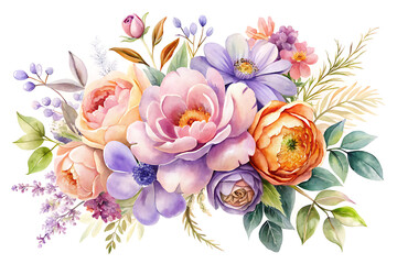 Fototapeta premium Classic Watercolor Florals
