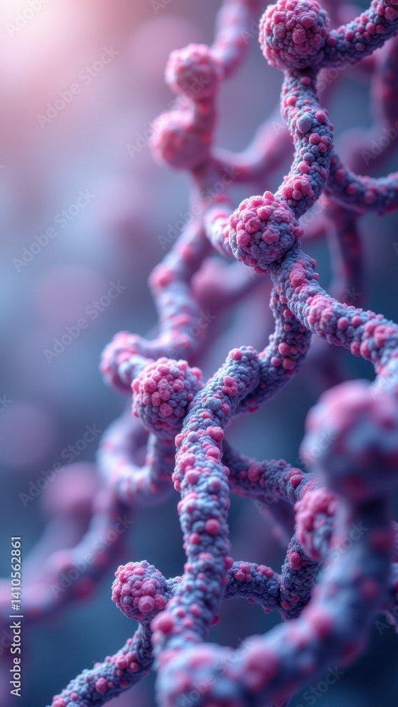 Aufkleber high-resolution microscopic image of glp-1 cells with stained rna granules.