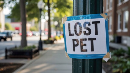 Lost Pet Sign on Street Pole