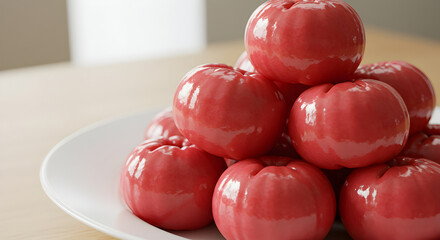 Pile Of Freshly Harvested Rose Apples On A Clean White Plate