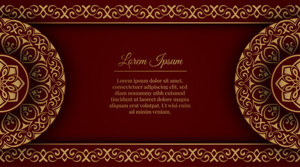 Red background with gold mandala ornament