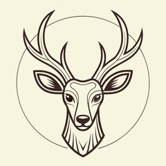 Naklejka premium High-quality reindeer head vector graphic – perfect for holiday, wildlife, or decor designs.