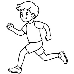 Fototapeta premium Runing Line Art Man,Woman,Boy,Girl