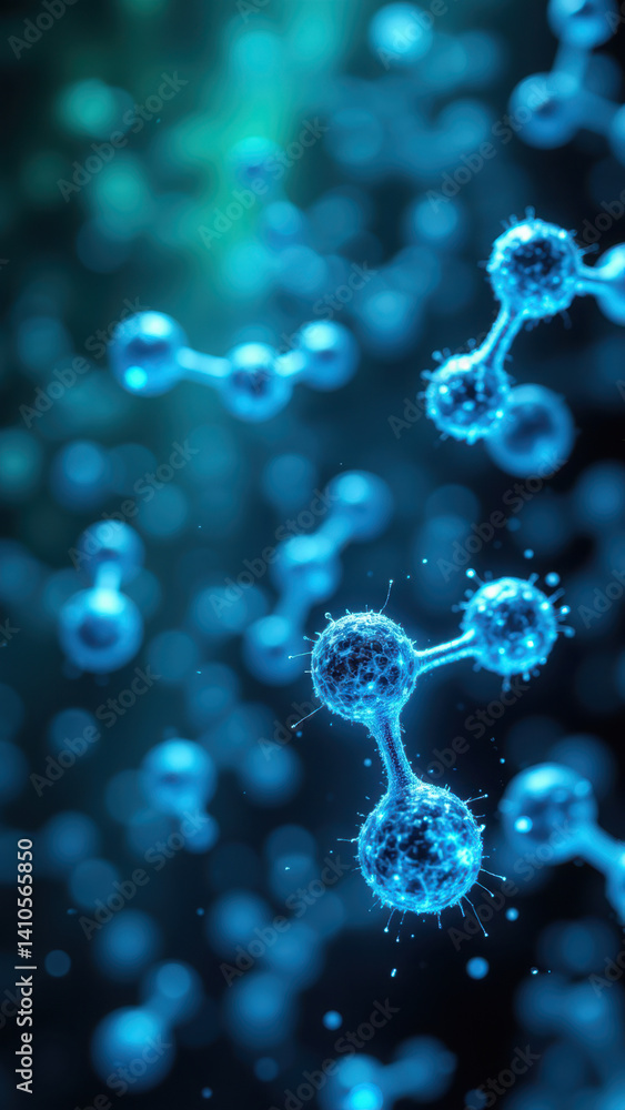 Poster close-up of a molecule with glp-1 features, likely representing glucagon-like peptide-1.