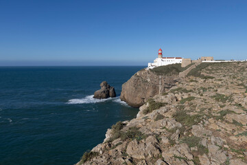 Der Leuchtturm am Cabo de São Vicente, Algarve, Portugal