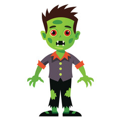 Halloween zombies isolated on white