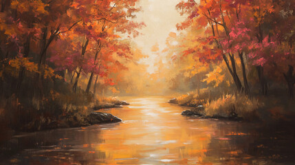 Autumn River Path