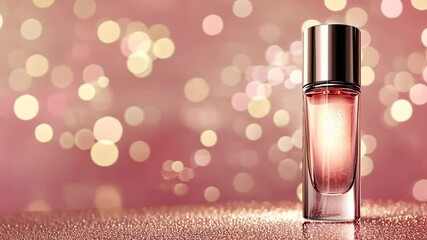 Aromatize Splendor: Elegant Perfume Bottle Amidst Luminous Bokeh Dreams