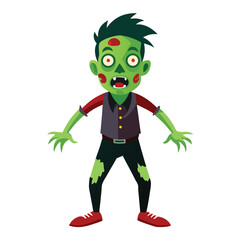 Halloween zombies isolated on white