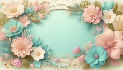 Obraz premium frame with flowers