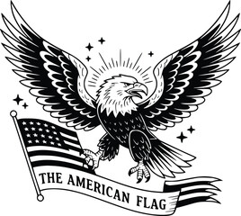 Obraz premium Eagle American USA Flag SVG