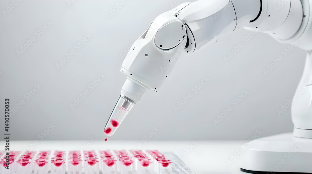 Poster automated robotic arm pipetting in lab