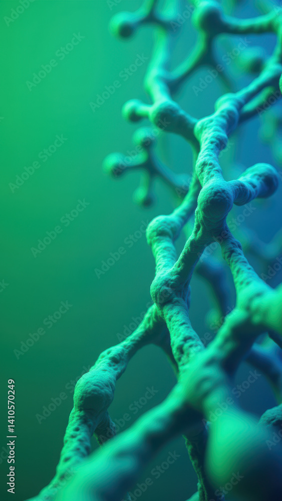 Aufkleber a close-up image of a glp1 molecule structure with its green and gray components.