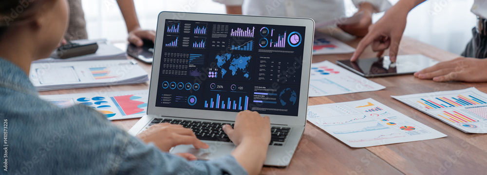 Aufkleber business data dashboard provide business intelligence analytic for marketing strategy planning brisk