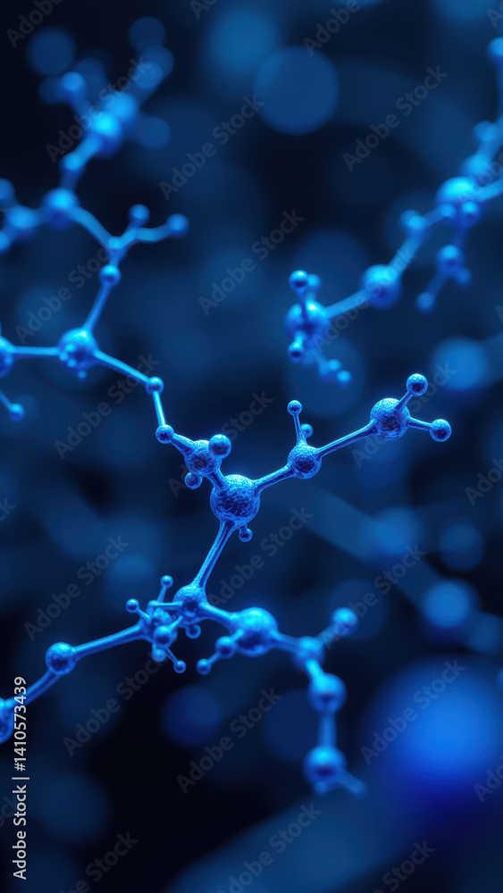 Aufkleber close-up view of a glp-1 molecule with its structure highlighted.