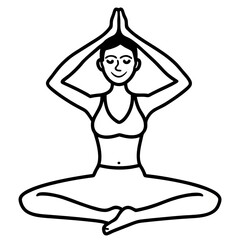 Yoga Pose Line Art Man,Woman