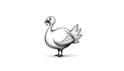 Obraz premium Simple line sketch of a turkey