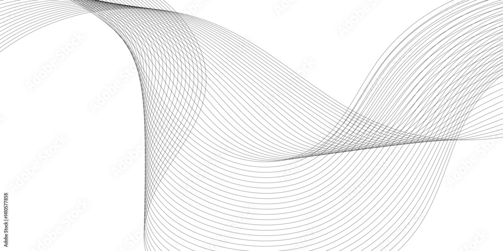 Poster grey and white abstract wavy flowing particles. white paper wave and curve line background. digital 