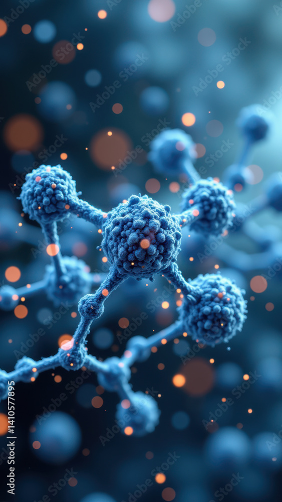 Aufkleber high resolution image of a single glp-1 molecule with fluorescent labeling for molecular recognition