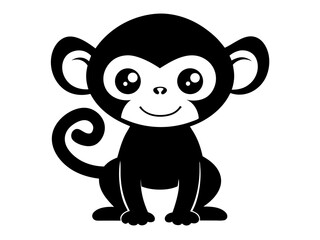 Cute Monkey Vector & SVG | Adorable Jungle Animal Vector for Kids Crafts