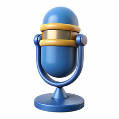 Studio microphone icon 3d rendering