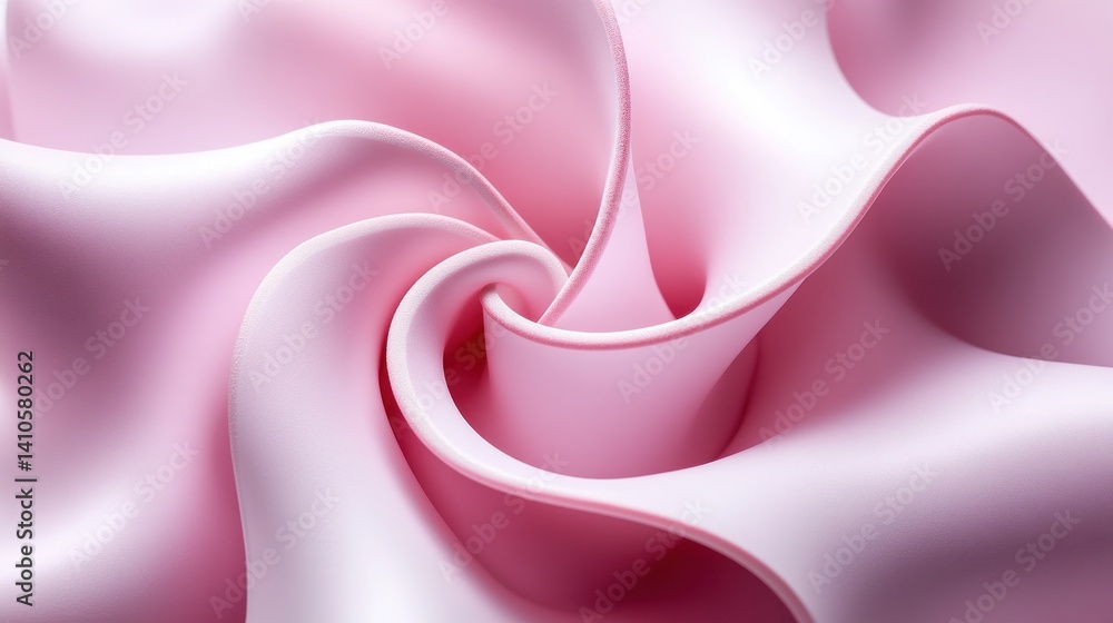 Poster abstract swirls of soft pink fabric create a mesmerizing design.