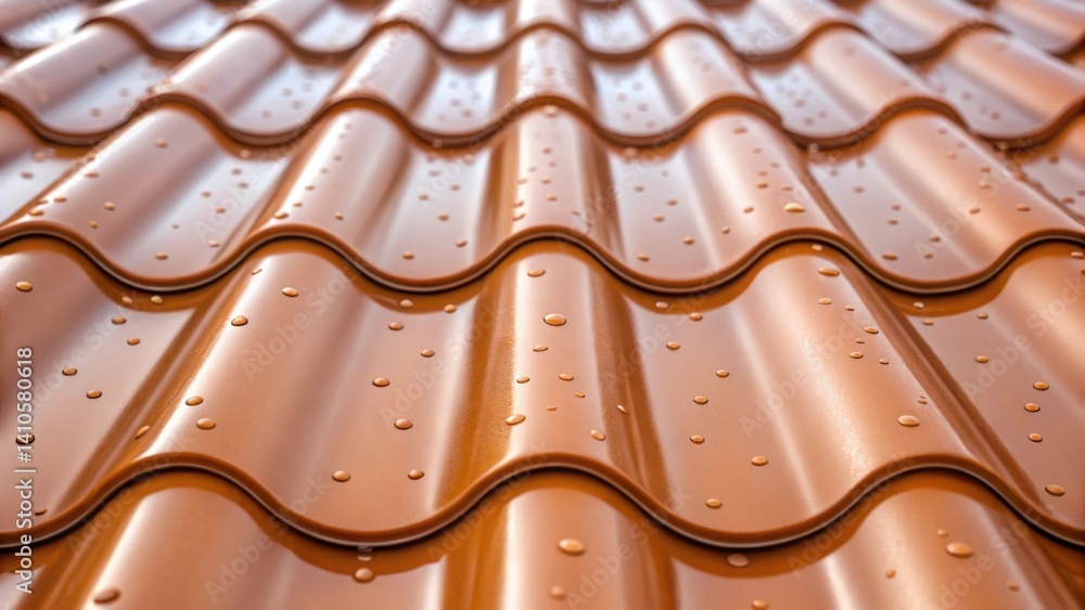 Poster a closeup of a roofing tile showcasing waterproofing features highlighting the smooth contours that 