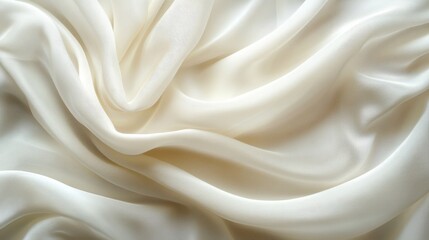 Obraz premium Elegant ivory silk fabric with soft flowing texture