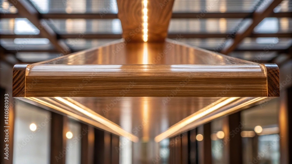 Poster a closeup of a transparent wood beam used in an interior space showcasing its elegant lines and the 