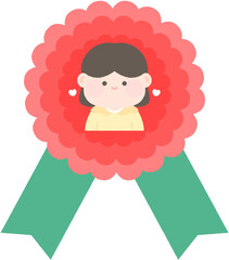 어버이날 카네이션 코사지 브로치 일러스트