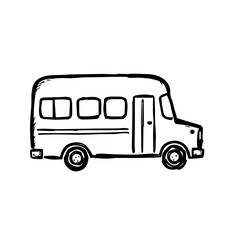 Hand-drawn Illustration of a Bus on White Background for Transportation Blogs, Children’s Education, Art Projects, and Creative Design
