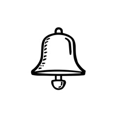 Hand-drawn bell icon on a plain background  