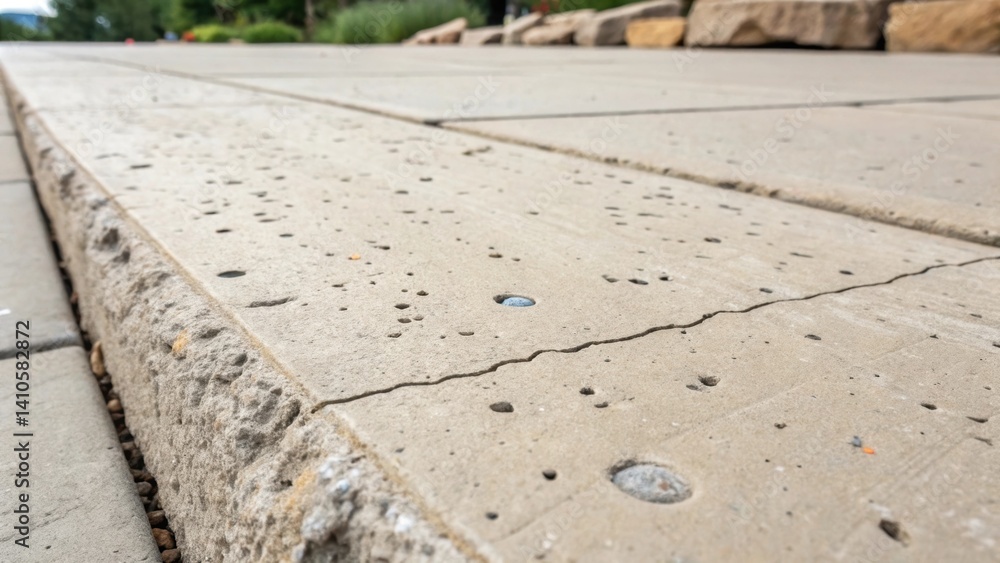 Poster A closeup of the texture of smart concrete highlighting the irregularities and natural crevices where embedded sensors are seamlessly integrated showing minimal disruption to the