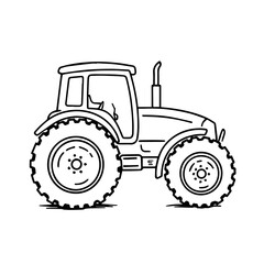 Obraz premium Tractor illustration in black and white style 