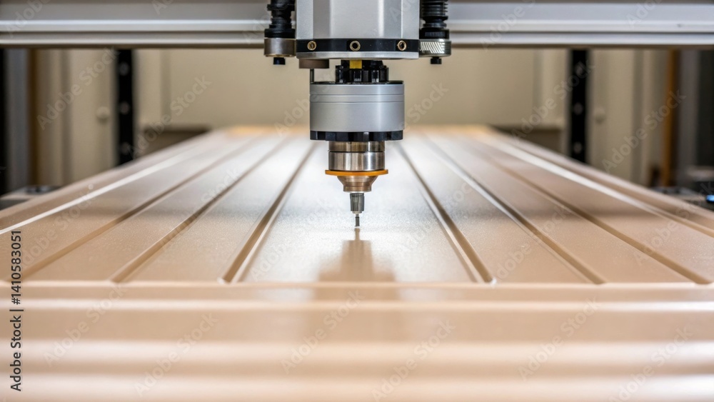 Aufkleber a closeup of wall panel edges being smoothed by a robotic sander emphasizing precision in finishing 
