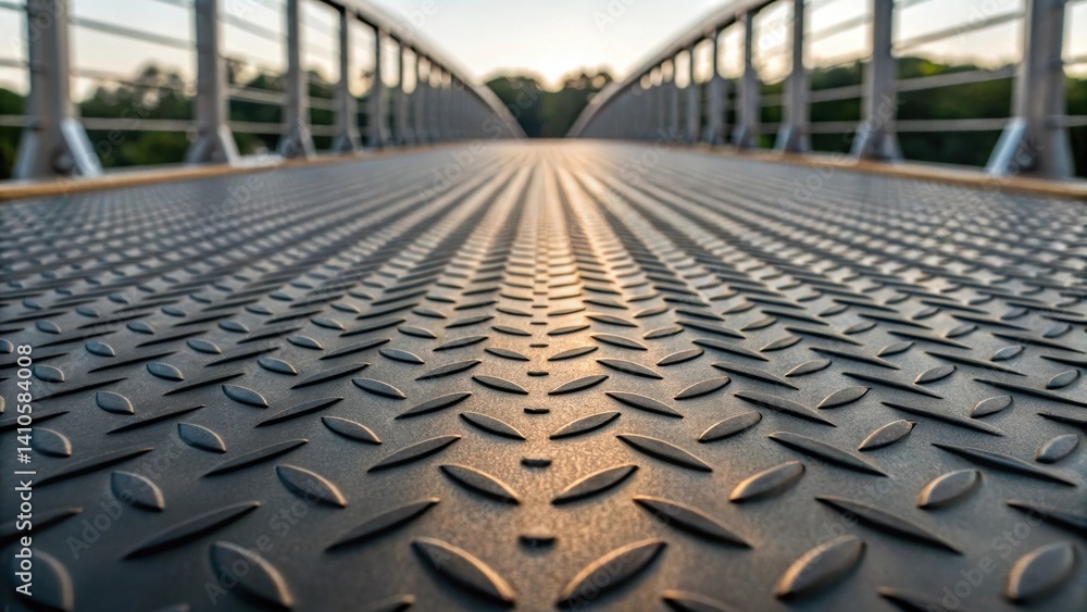Aufkleber A closeup view of the textured surface on the bridges approach designed for enhanced traction featuring bespoke patterns that blend form and function.