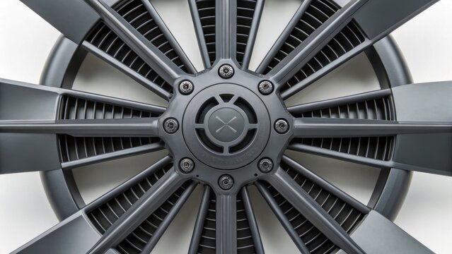 A detailed perspective showing adaptive shading devices that respond to environmental changes with blades oriented toward the incoming wind to minimize strain on the structure.