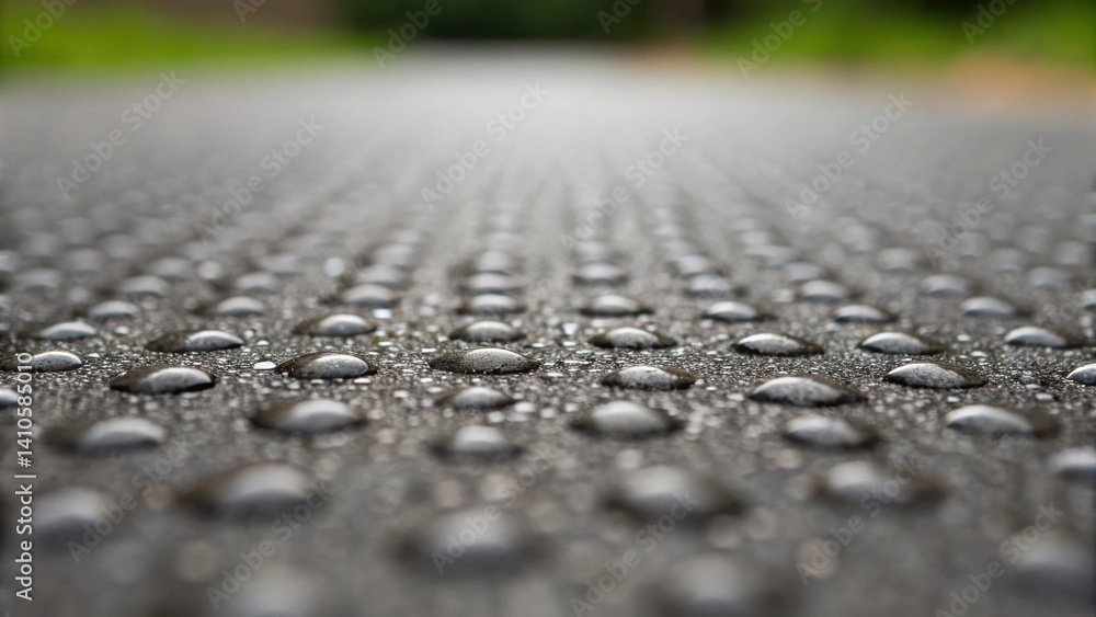 Poster A macro shot of a porous structure in a selfcleaning pavement highlighting how its design allows contaminants to wash away with rainwater efficiently.
