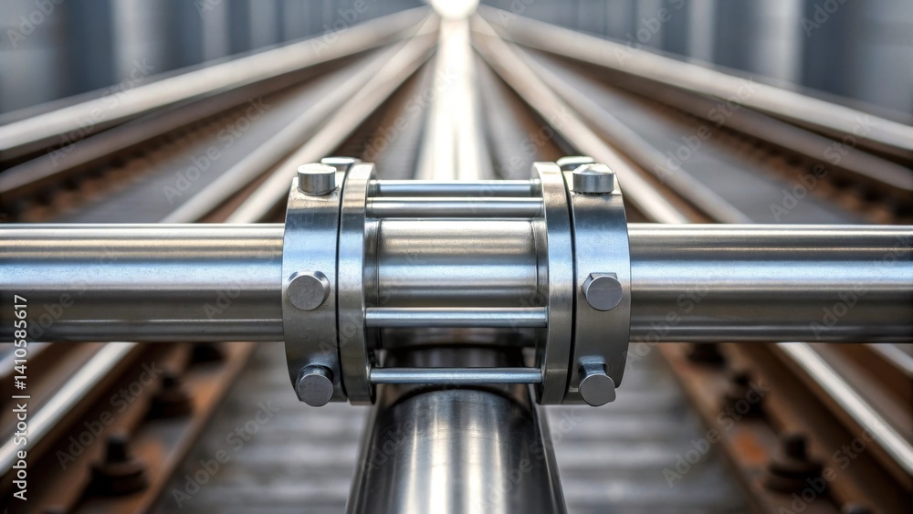 Poster A medium closeup featuring the seamless joints of a reinforced steel tunnel segment highlighting the precision of the interlocking system.