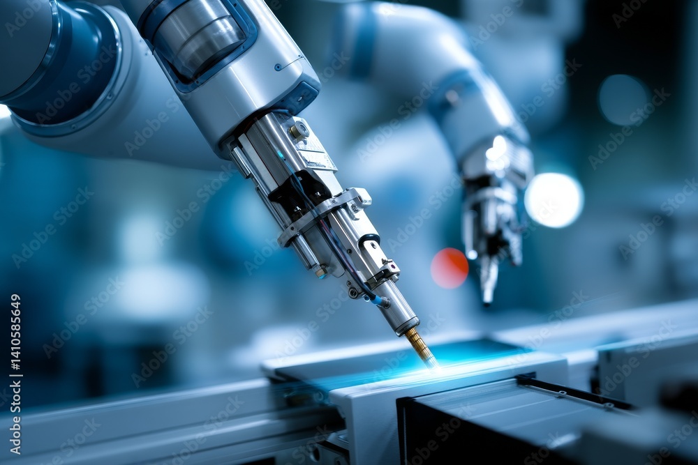 Poster a wireless touch screen tablet is used to control a robotic artificial automated manufacturing syste