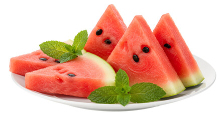 Fresh Slice of Watermelon on Transparent Background