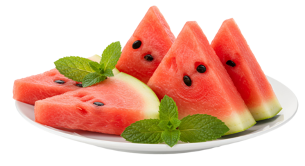Fresh Slice of Watermelon on Transparent Background