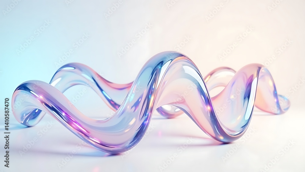 Poster abstract colorful glossy wavy background. generative ai.
