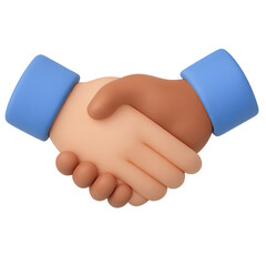 3D Handshake Icon on Transparent Background
