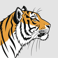 Tiger pose vector silhouette flat style black color illustration