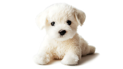 Obraz premium A white puppy is sitting