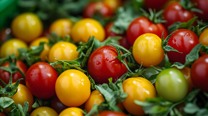 Close Up Colorful Display Of Fresh Tomatoes