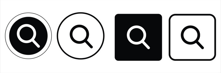 Set of  Magnifying glass icon collection. Search, find symbol vector illustration.