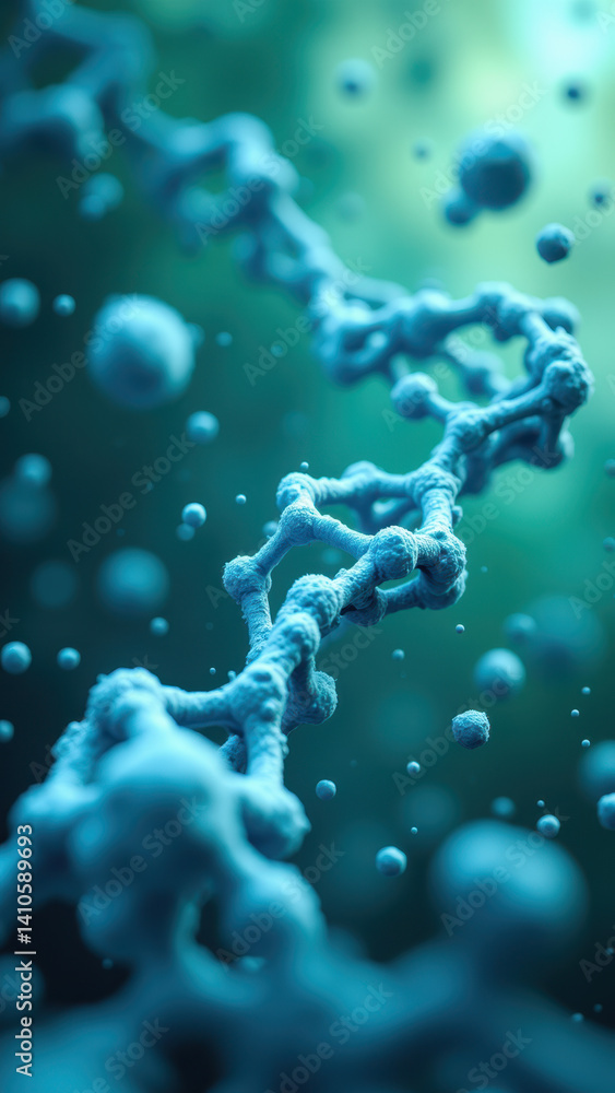 Poster a microscopic view of glpt1, a glucagon-like peptide-1 molecule with surrounding molecular structure
