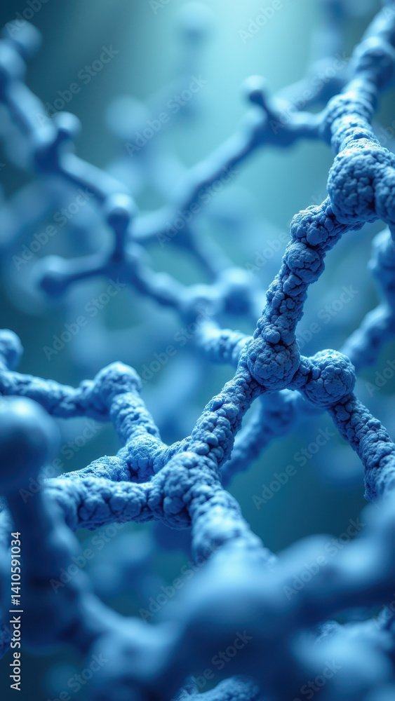 Poster high resolution microscopic image of glps molecules, resembling a network or grid structure with bri